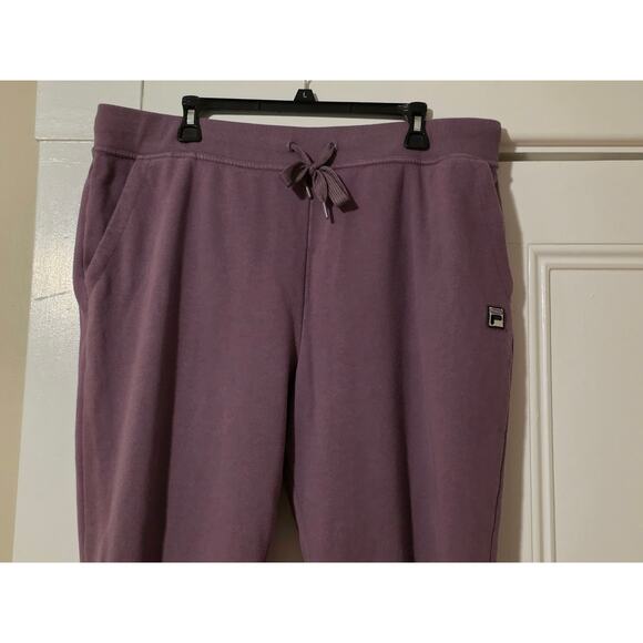Fila Womens French Terry Jogger Black Plum Size XXL Purple Sweat Pants - Picture 4 of 9